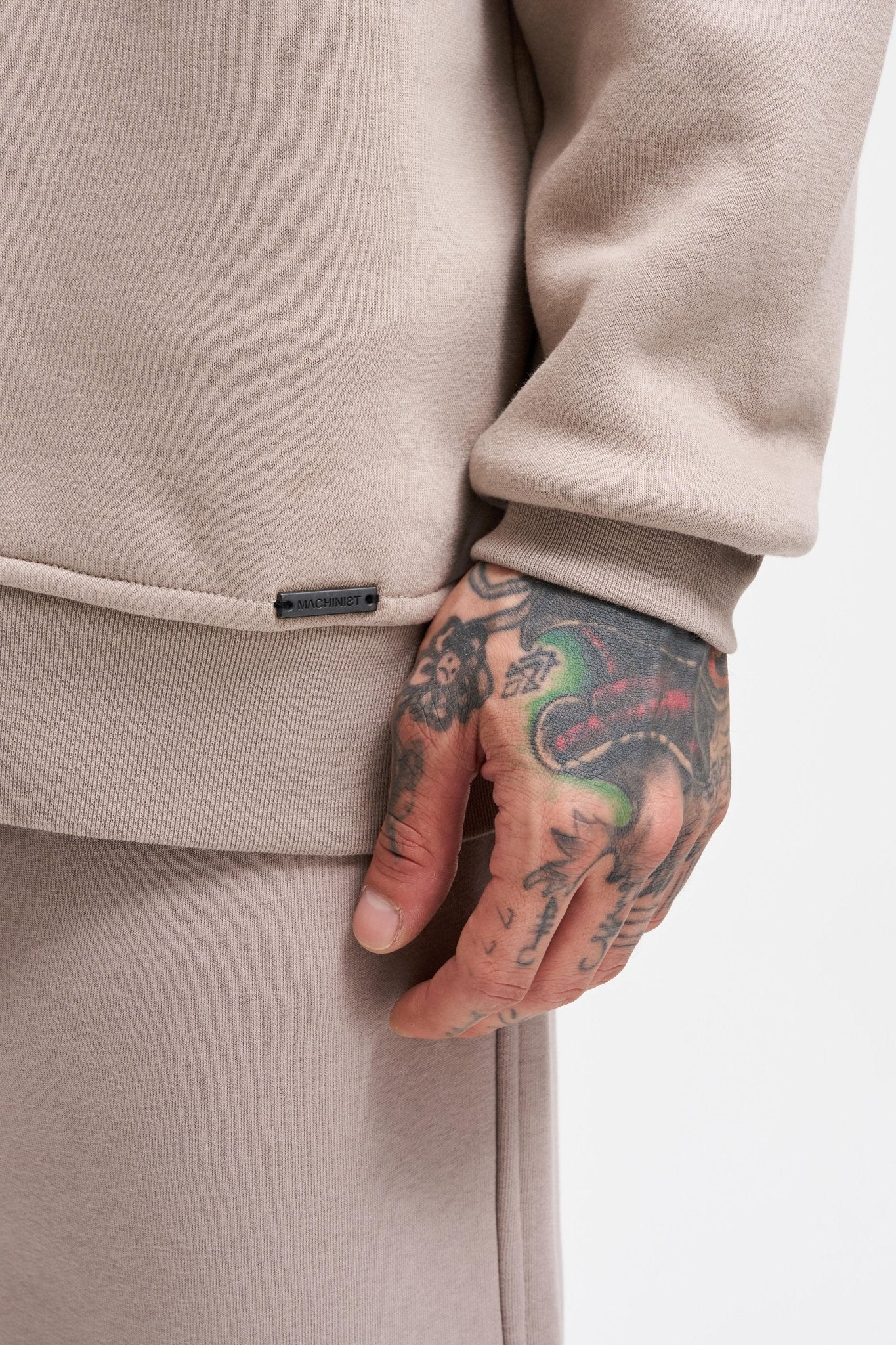 Erkek Basic Bisiklet Yaka Oversize Sweatshirt Açık Gri - Image 4