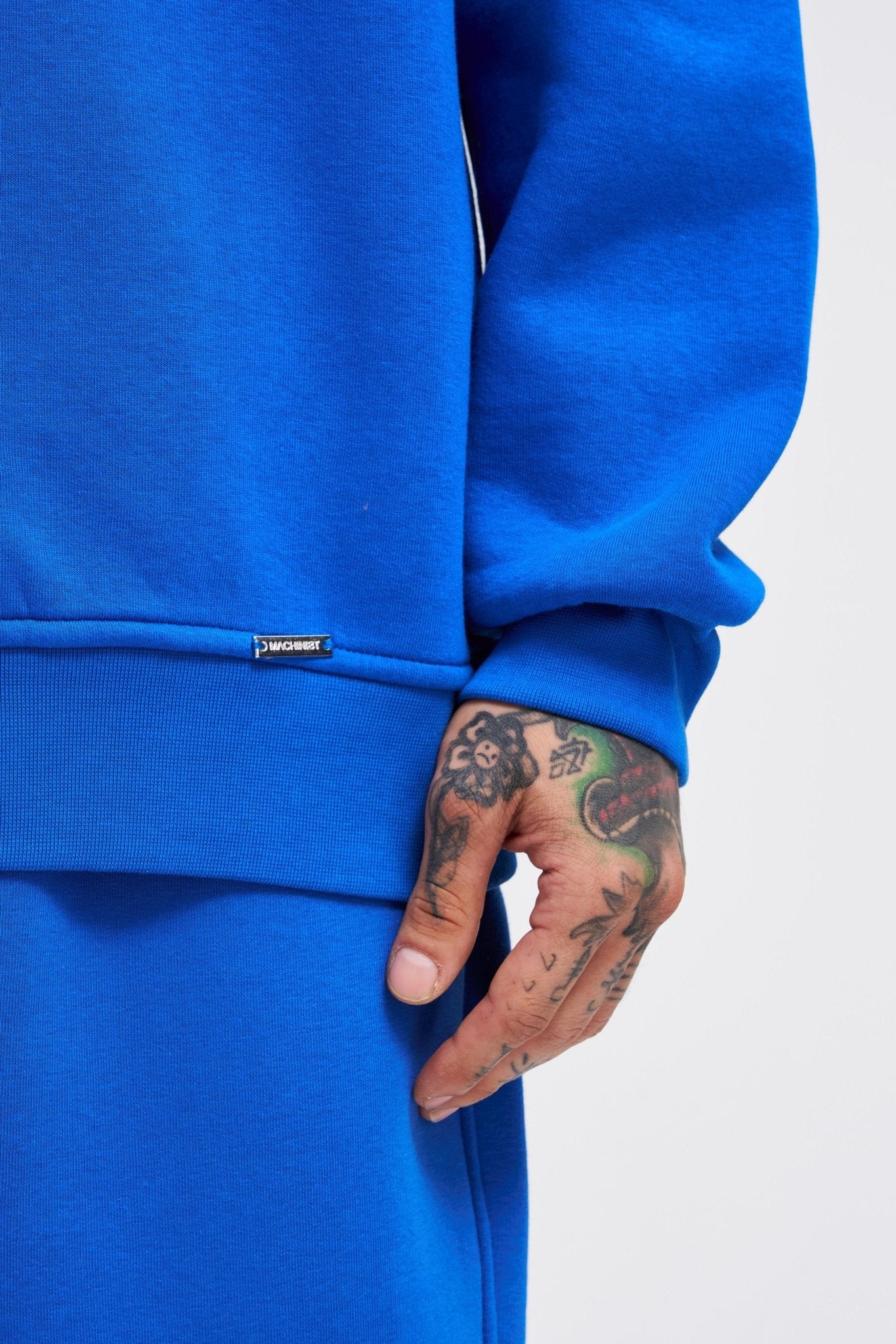 Erkek Basic Bisiklet Yaka Oversize Sweatshirt Açık Mavi - Image 3