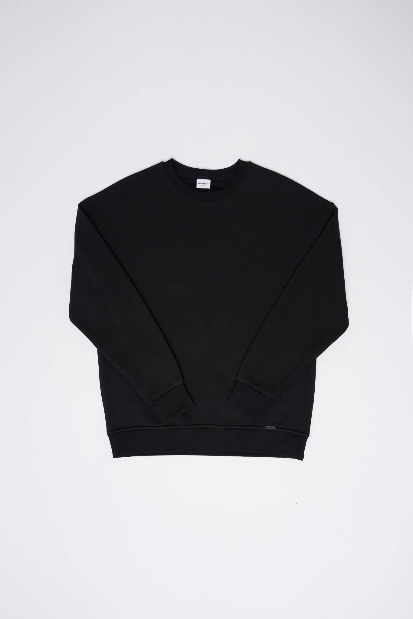 Erkek Basic Bisiklet Yaka Oversize Sweatshirt Siyah - Image 7