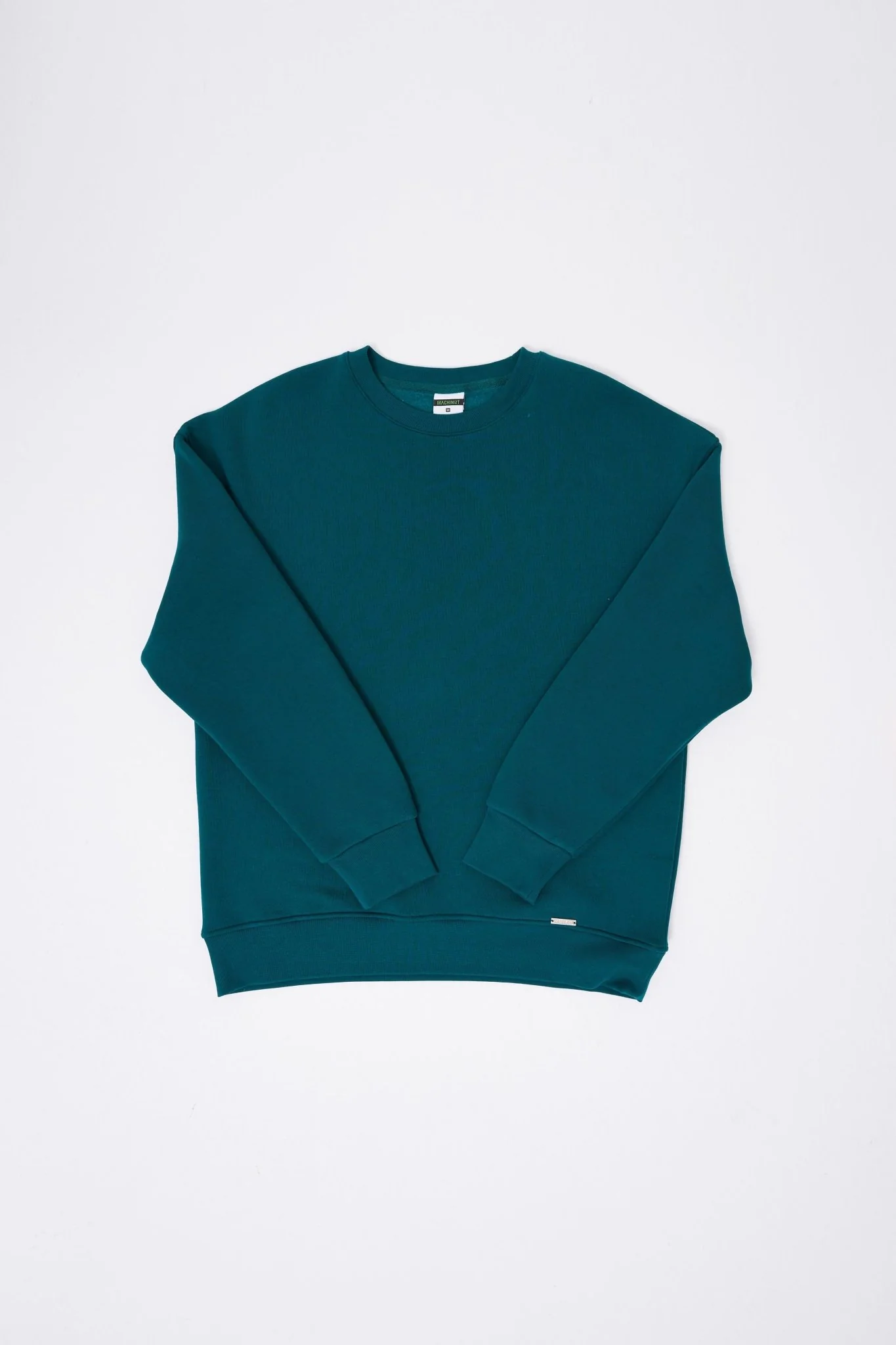Erkek Basic Bisiklet Yaka Oversize Sweatshirt Yağ Yeşili - Image 8