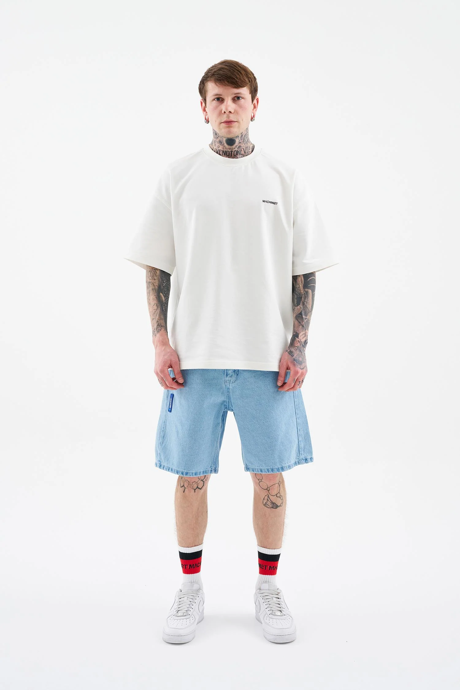 Erkek Basic Koyu Jean Şort Açık Mavi - Image 5