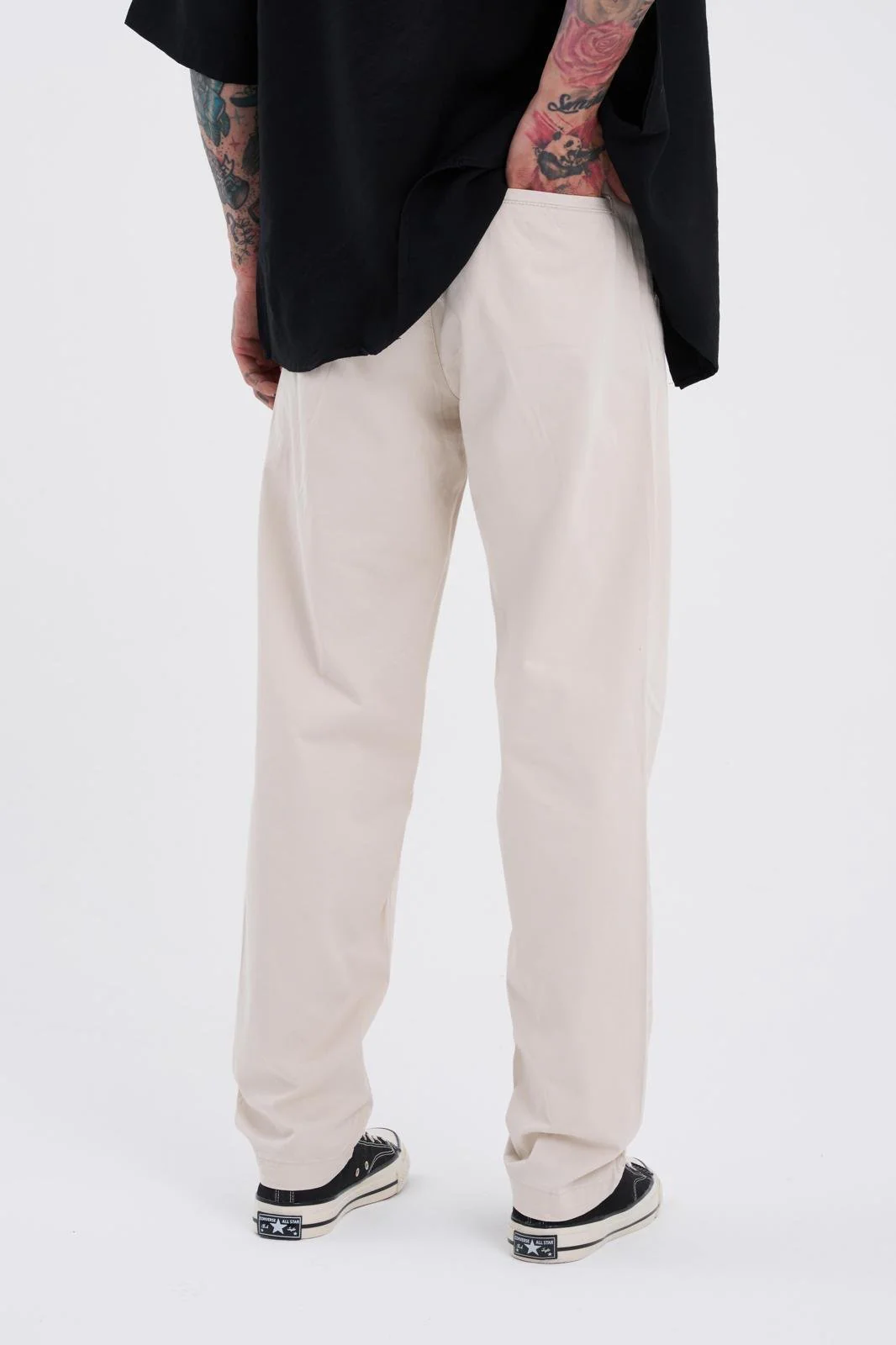 Erkek Basic Solid Jean Pantolon Kum - Image 3
