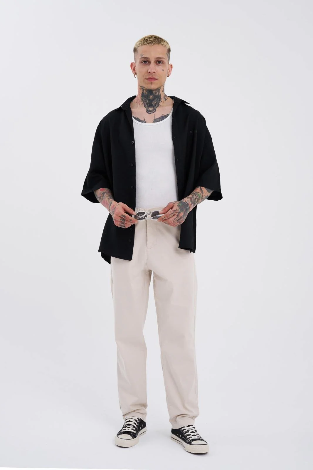 Erkek Basic Solid Jean Pantolon Kum - Image 4