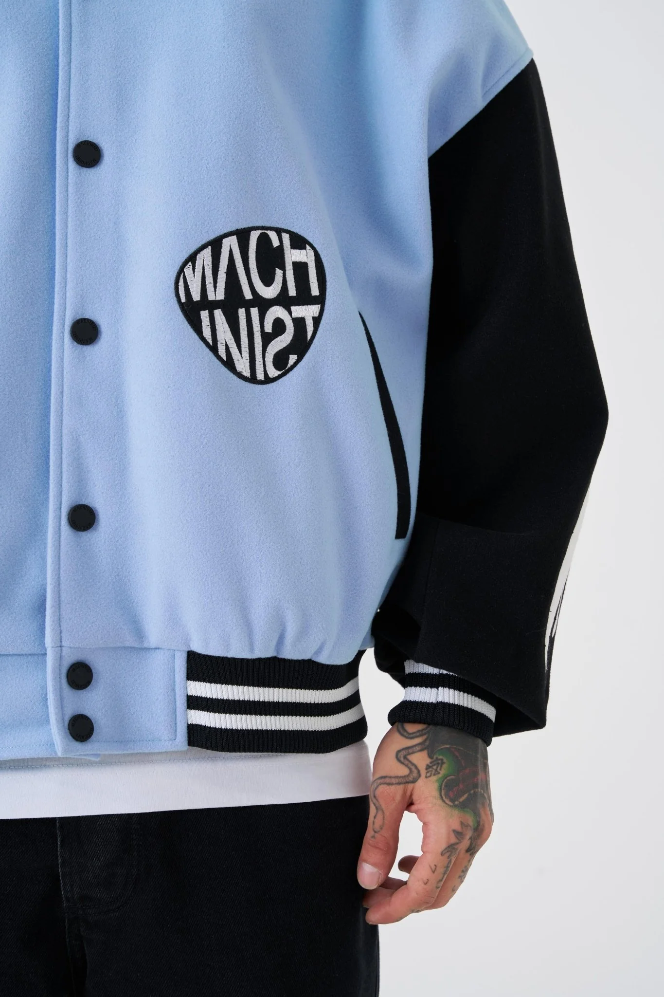 Erkek Cloud Oversize Bomber Ceket Açık Mavi - Image 4