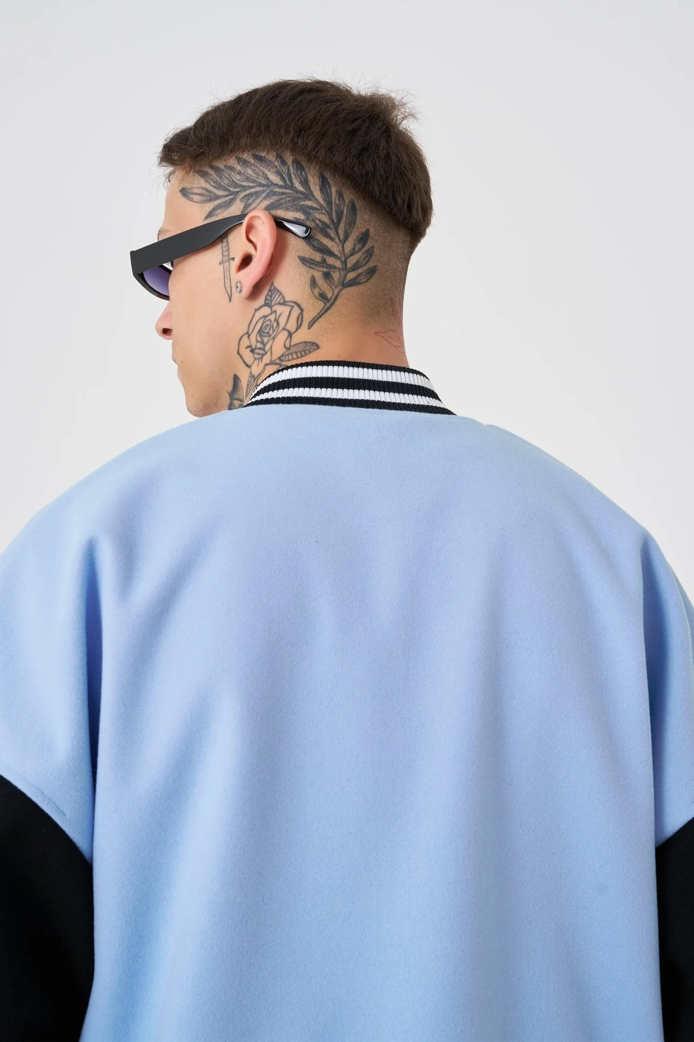 Erkek Cloud Oversize Bomber Ceket Açık Mavi - Image 5