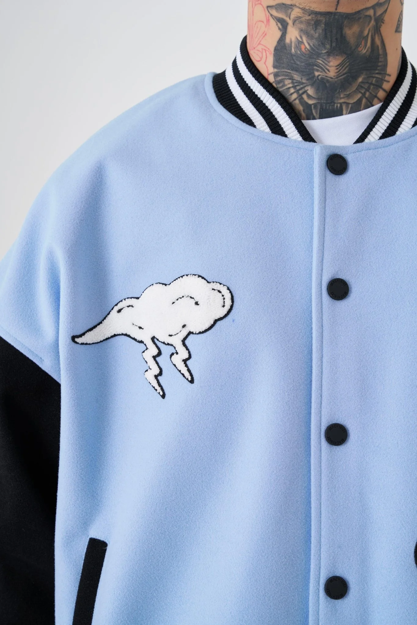 Erkek Cloud Oversize Bomber Ceket Açık Mavi - Image 8