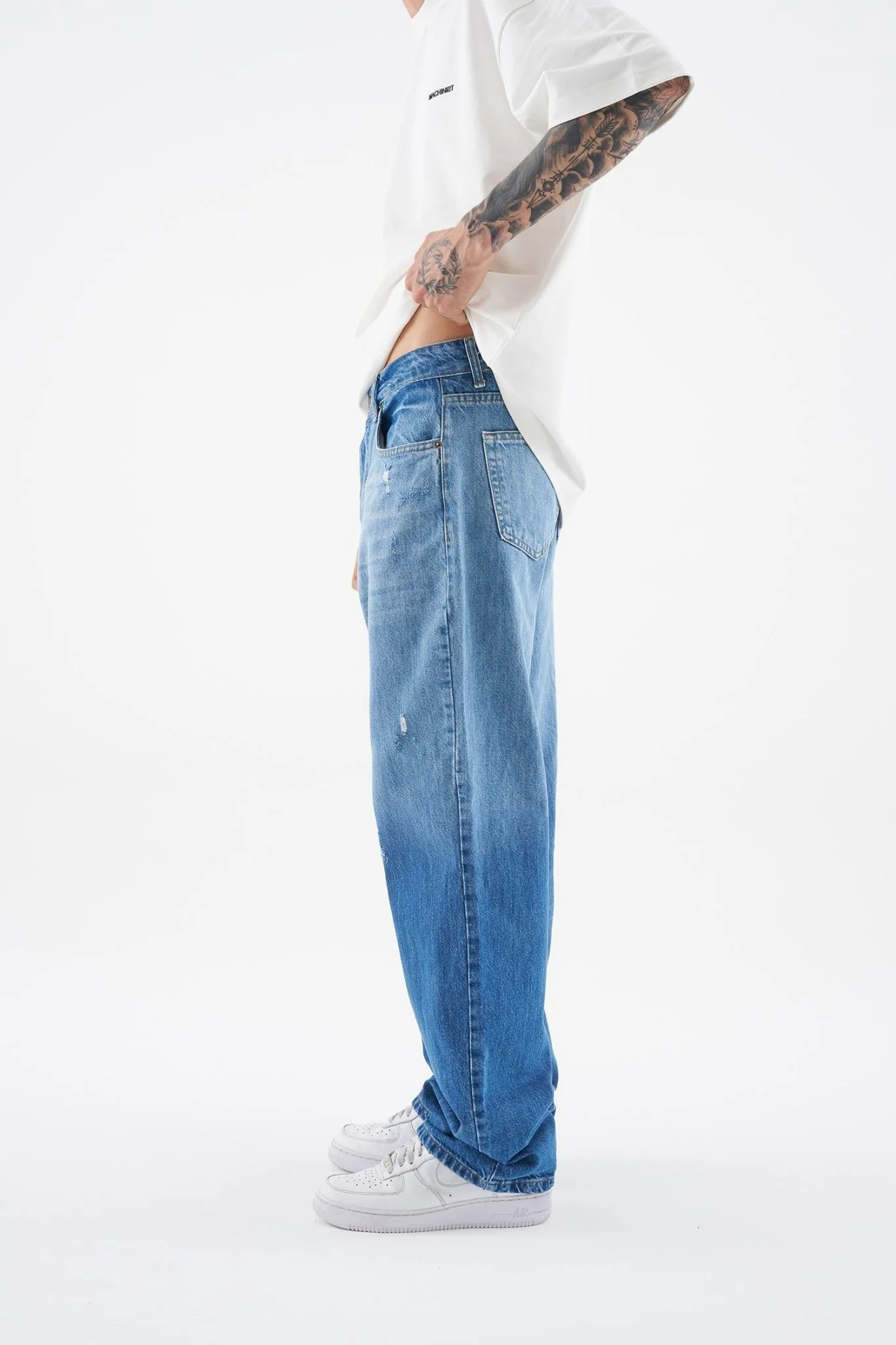 Erkek Ethnical Patterned Jean Mavi - Image 3