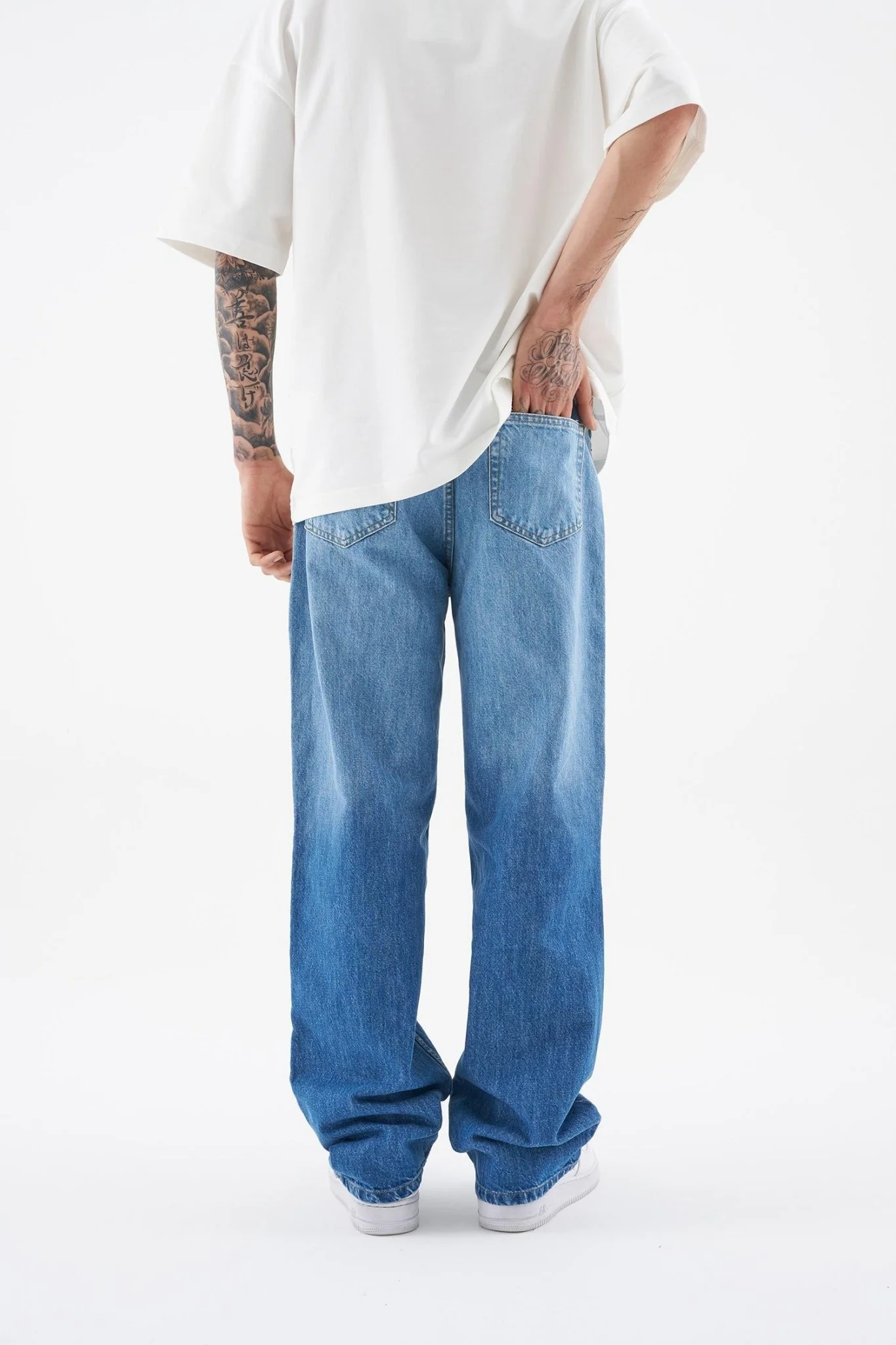 Erkek Ethnical Patterned Jean Mavi - Image 4