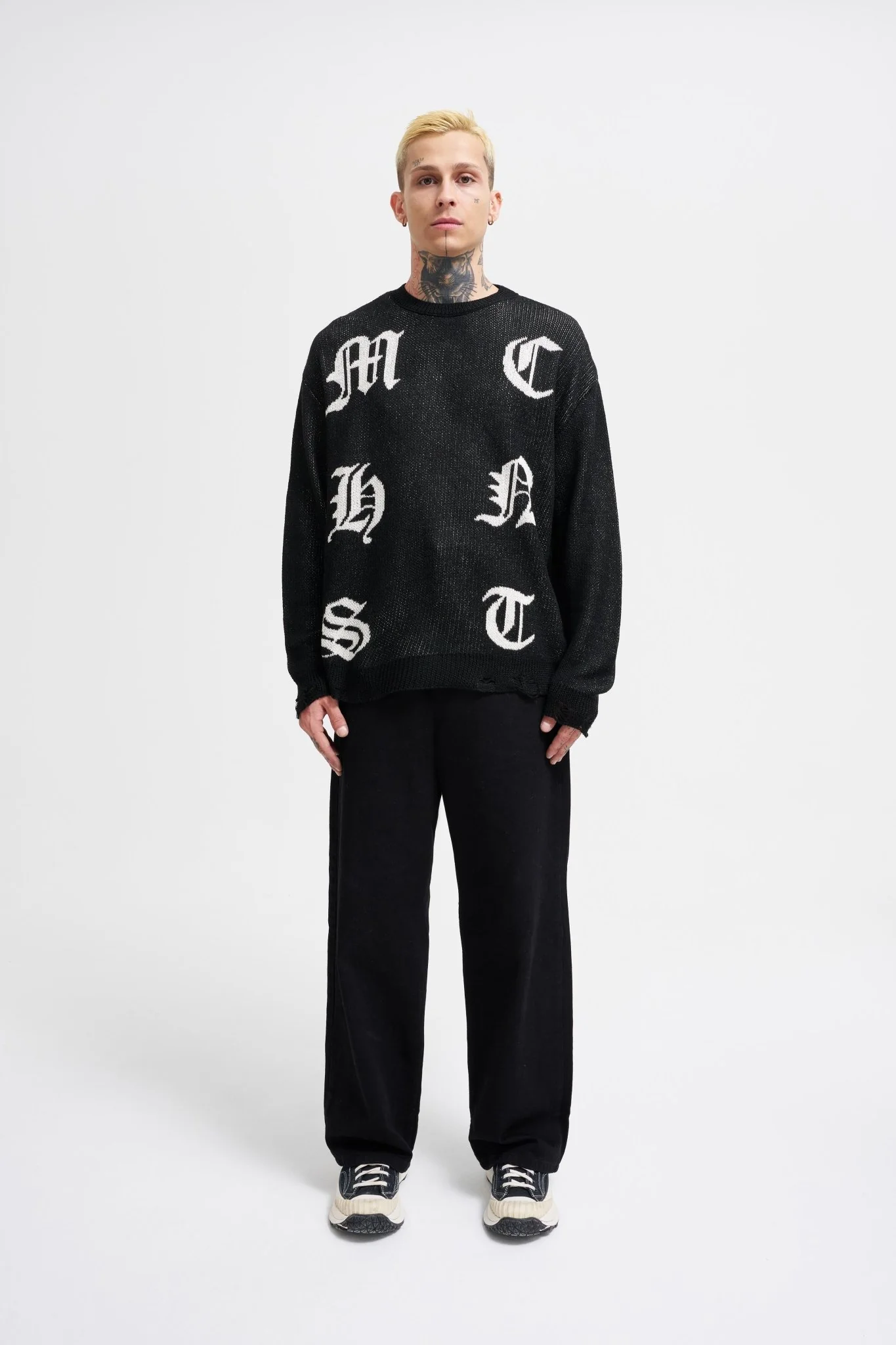 Erkek Gothic Kazak Siyah - Image 5