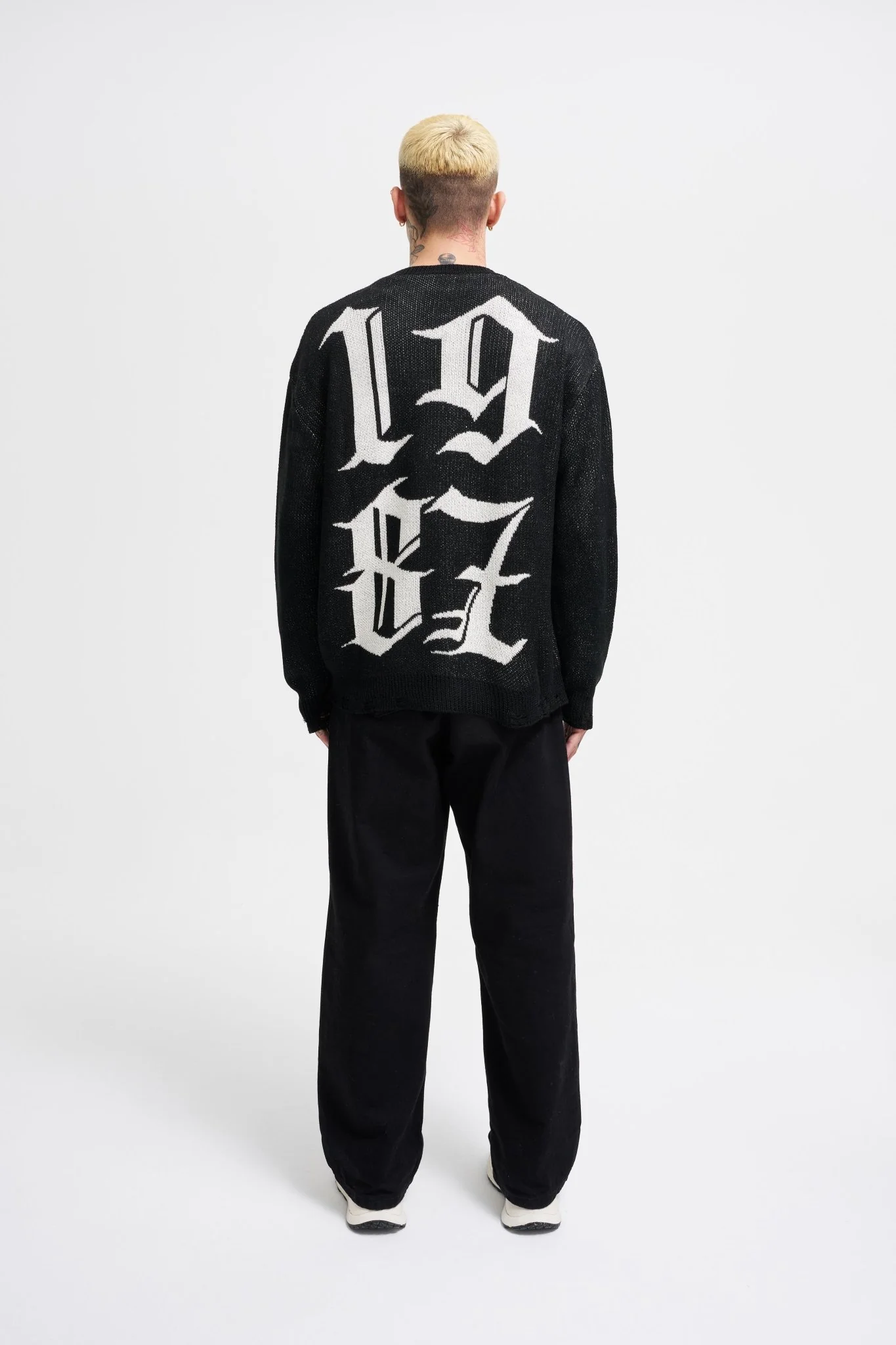 Erkek Gothic Kazak Siyah - Image 6