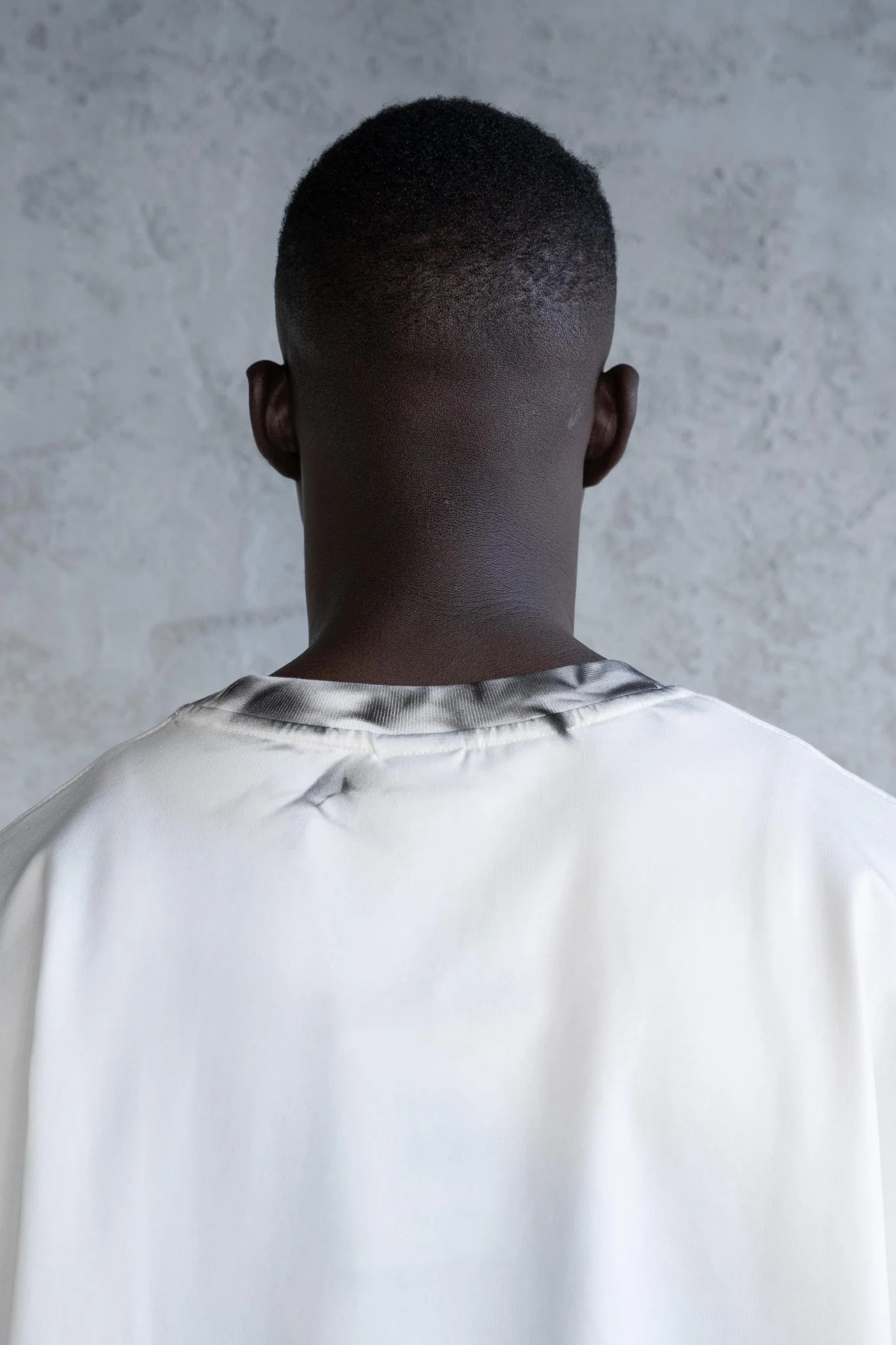 Erkek Hand Made Efekt Baskılı Oversize Uzun Kollu Tişört Ekru - Image 3