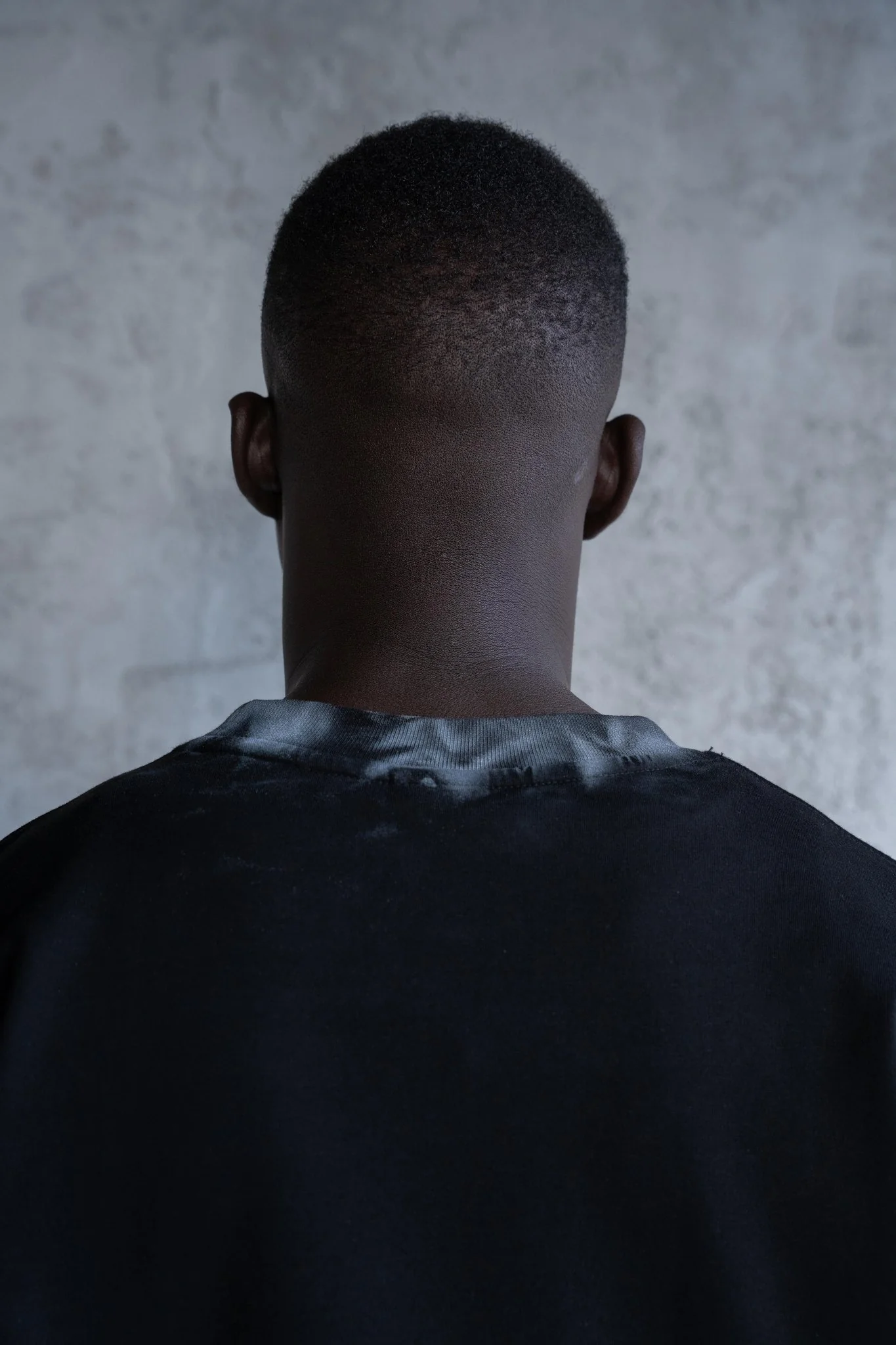 Erkek Hand Made Efekt Baskılı Oversize Uzun Kollu Tişört Siyah - Image 4