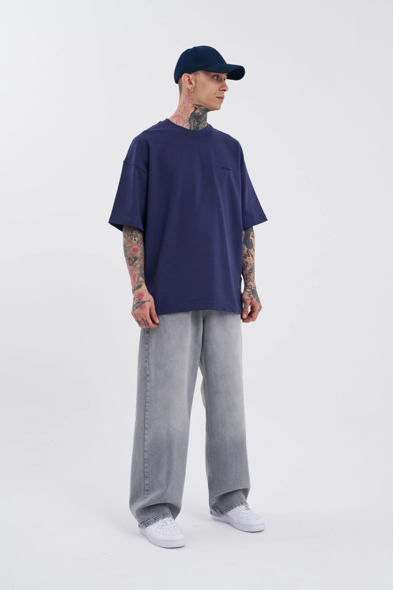 Erkek Oversize Baggy Jean Pantolon Gri - Image 4