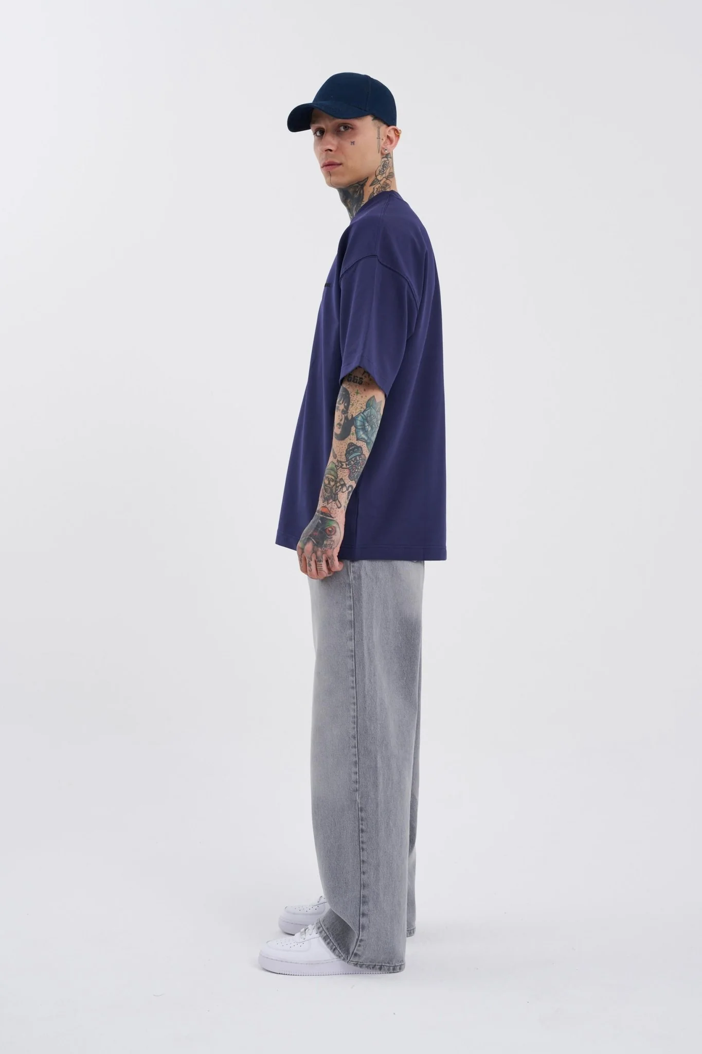 Erkek Oversize Baggy Jean Pantolon Gri - Image 5