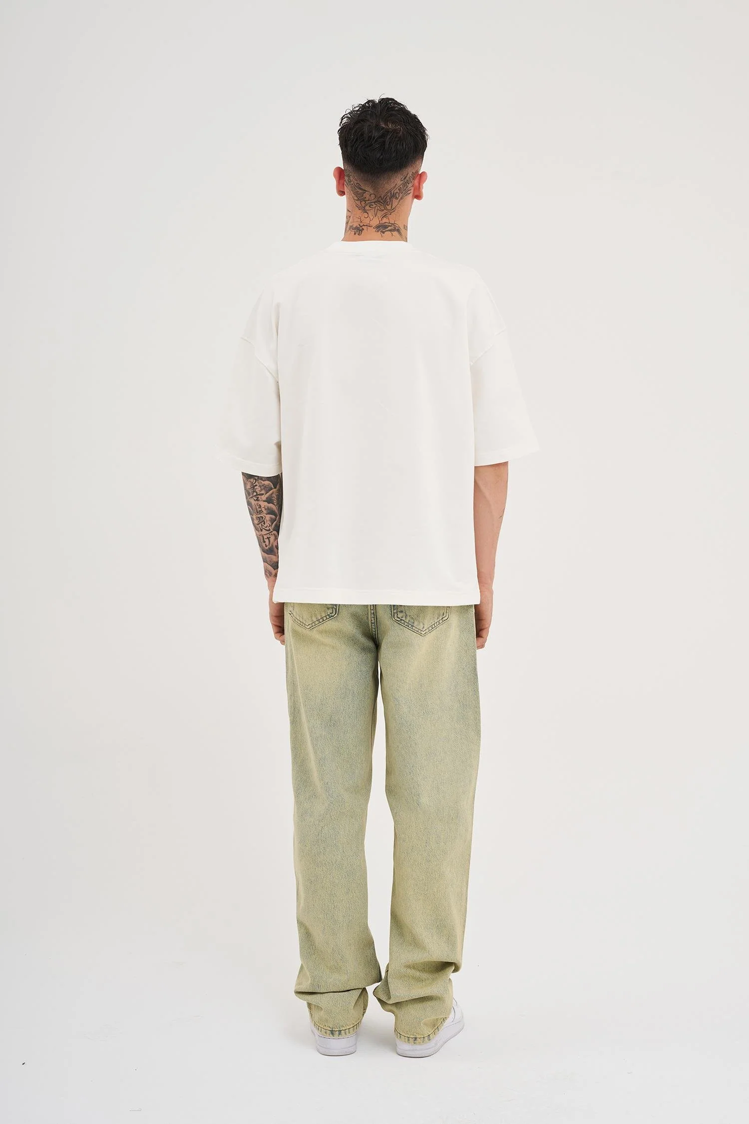 Erkek Oversize Baggy Yıkamalı Jean Pantolon Mint Yeşili - Image 12