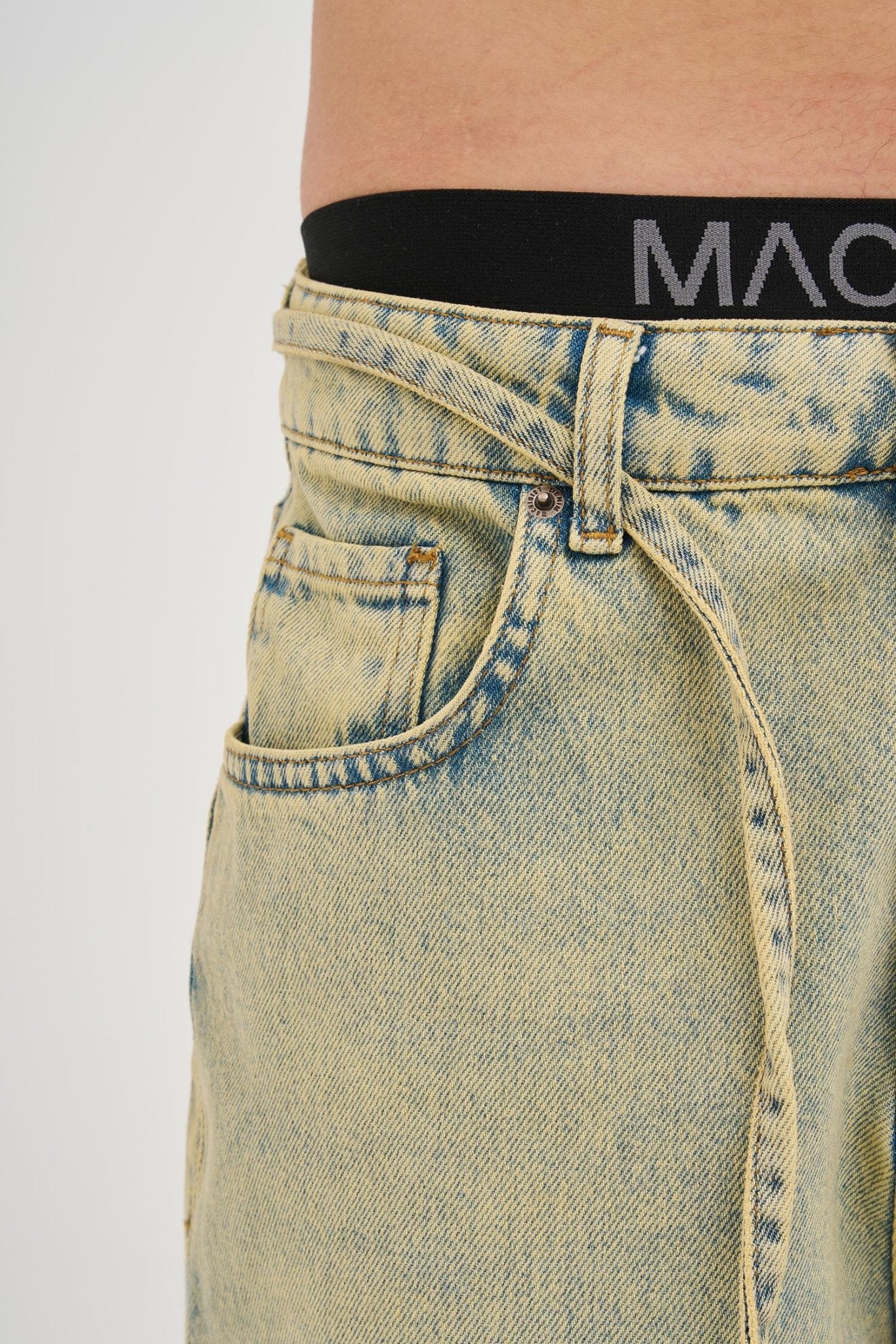 Erkek Oversize Baggy Yıkamalı Jean Pantolon Mint Yeşili - Image 7