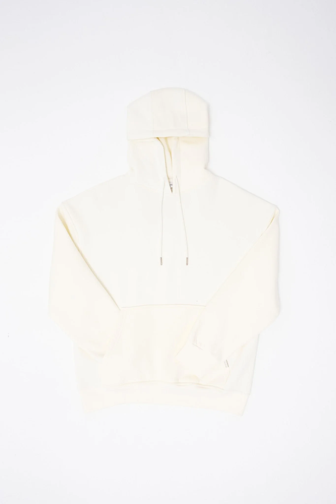 Erkek Oversize Basic Kapüşonlu Sweatshirt Ekru - Image 9