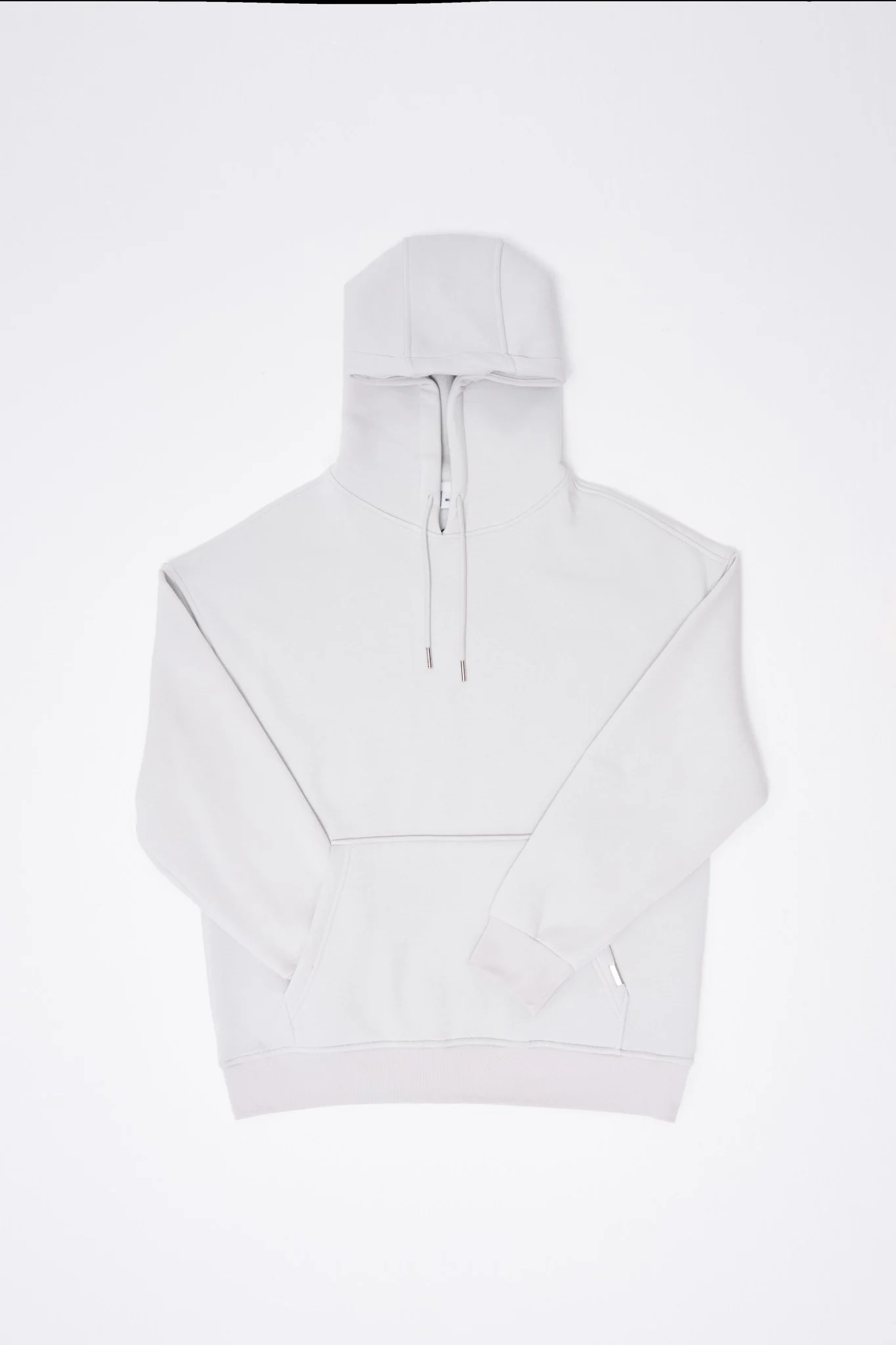 Erkek Oversize Basic Kapüşonlu Sweatshirt Uzay Grisi - Image 8