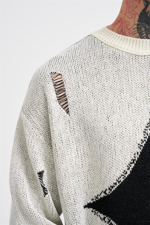 Erkek Patterned Kazak Ekru - Image 4