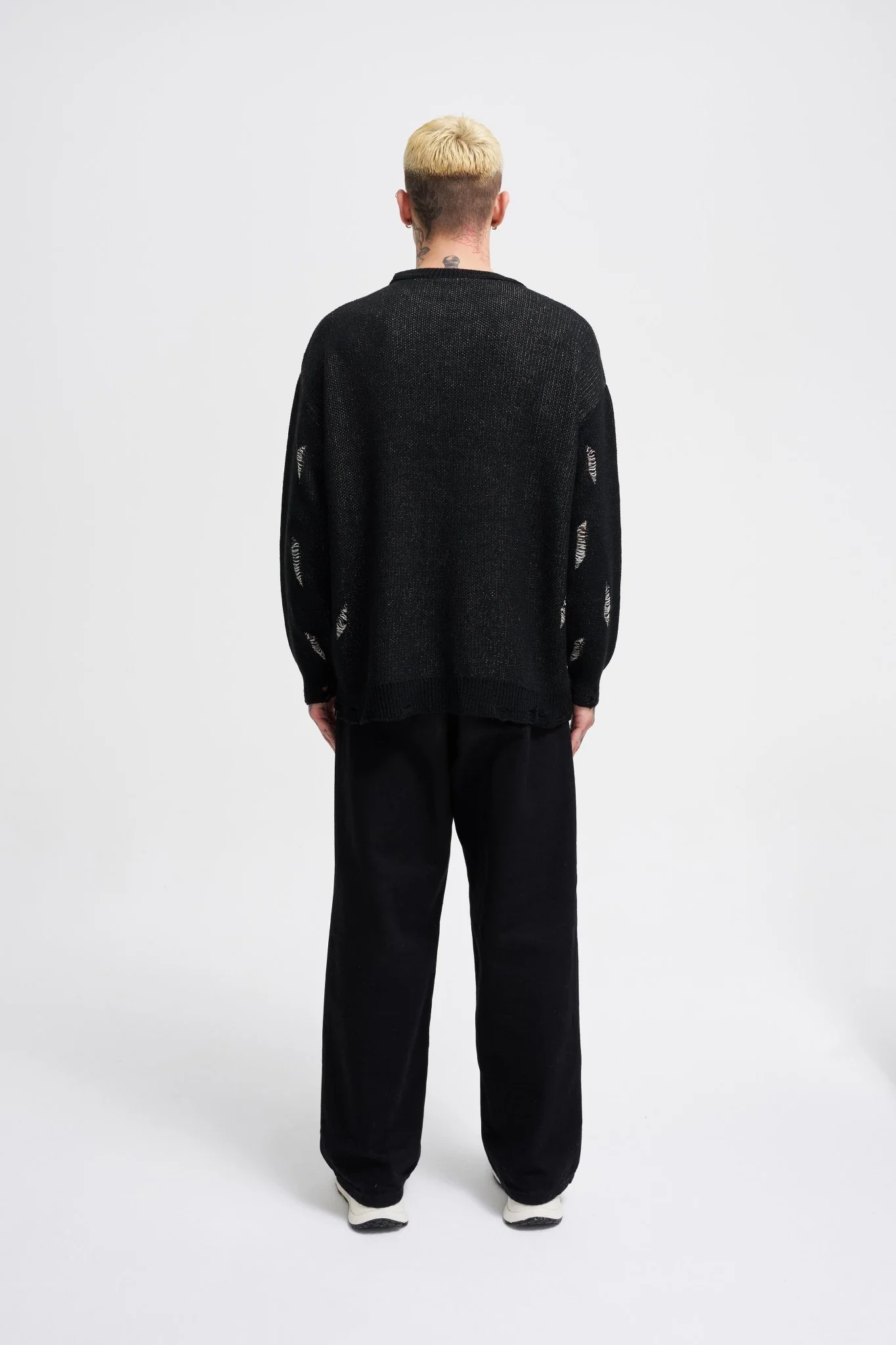 Erkek Patterned Kazak Siyah - Image 5