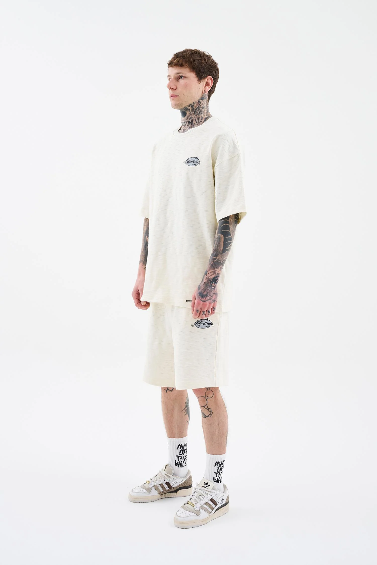 Erkek Premıum Fabrıc Baskılı Oversize Tişört Ekru - Image 8