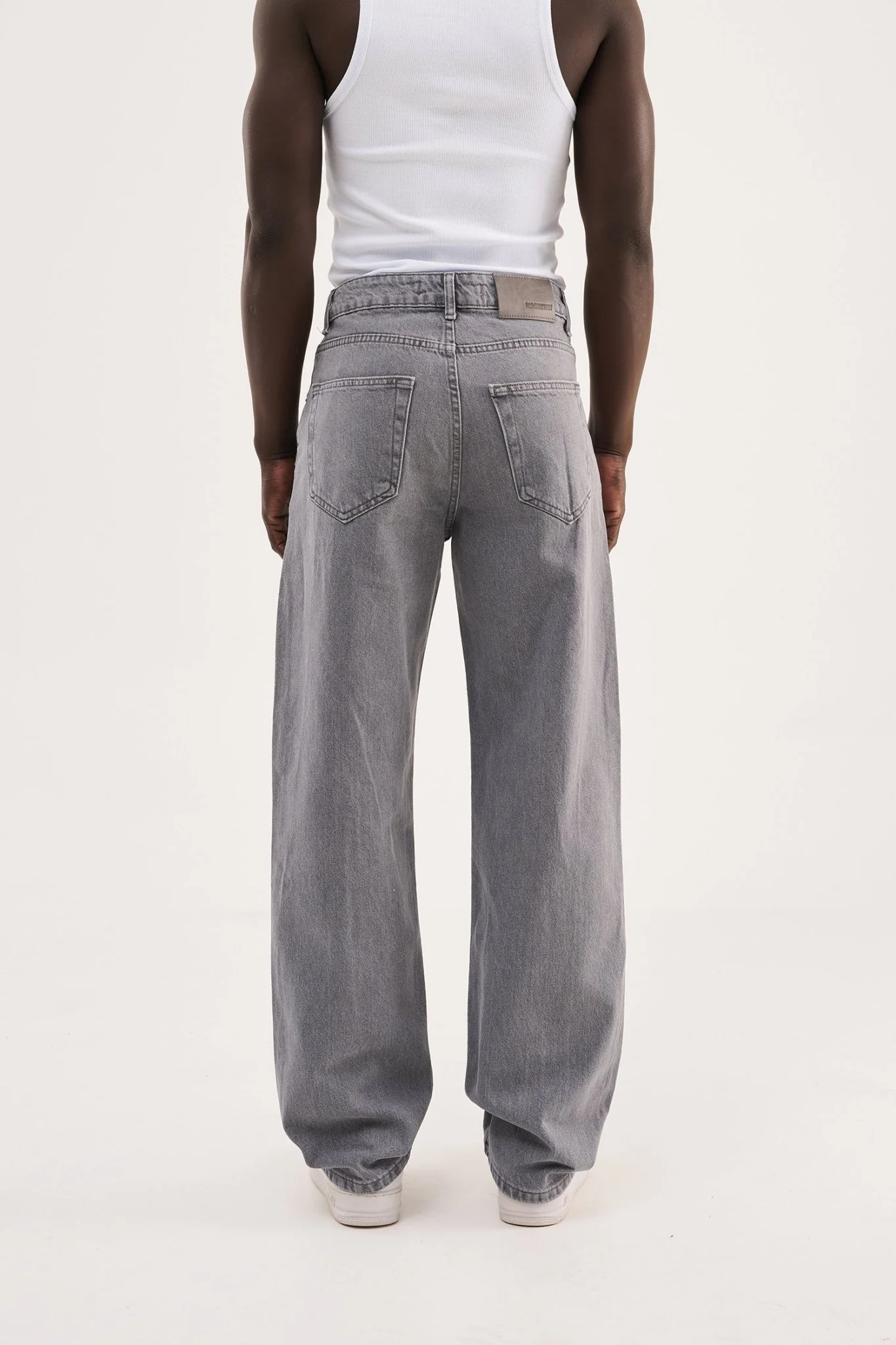 Erkek Relaxed Baggy Jean Pantolon Asit Gri - Image 3