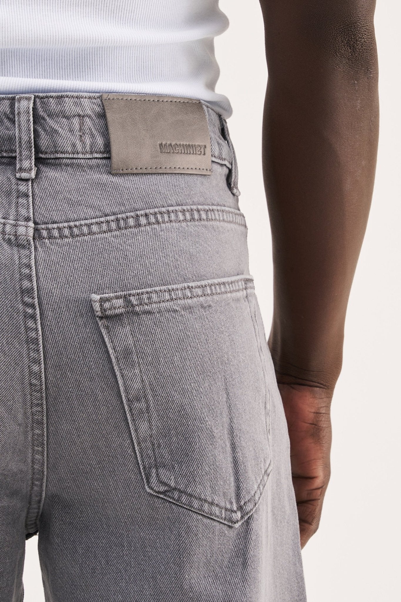 Erkek Relaxed Baggy Jean Pantolon Asit Gri - Image 4