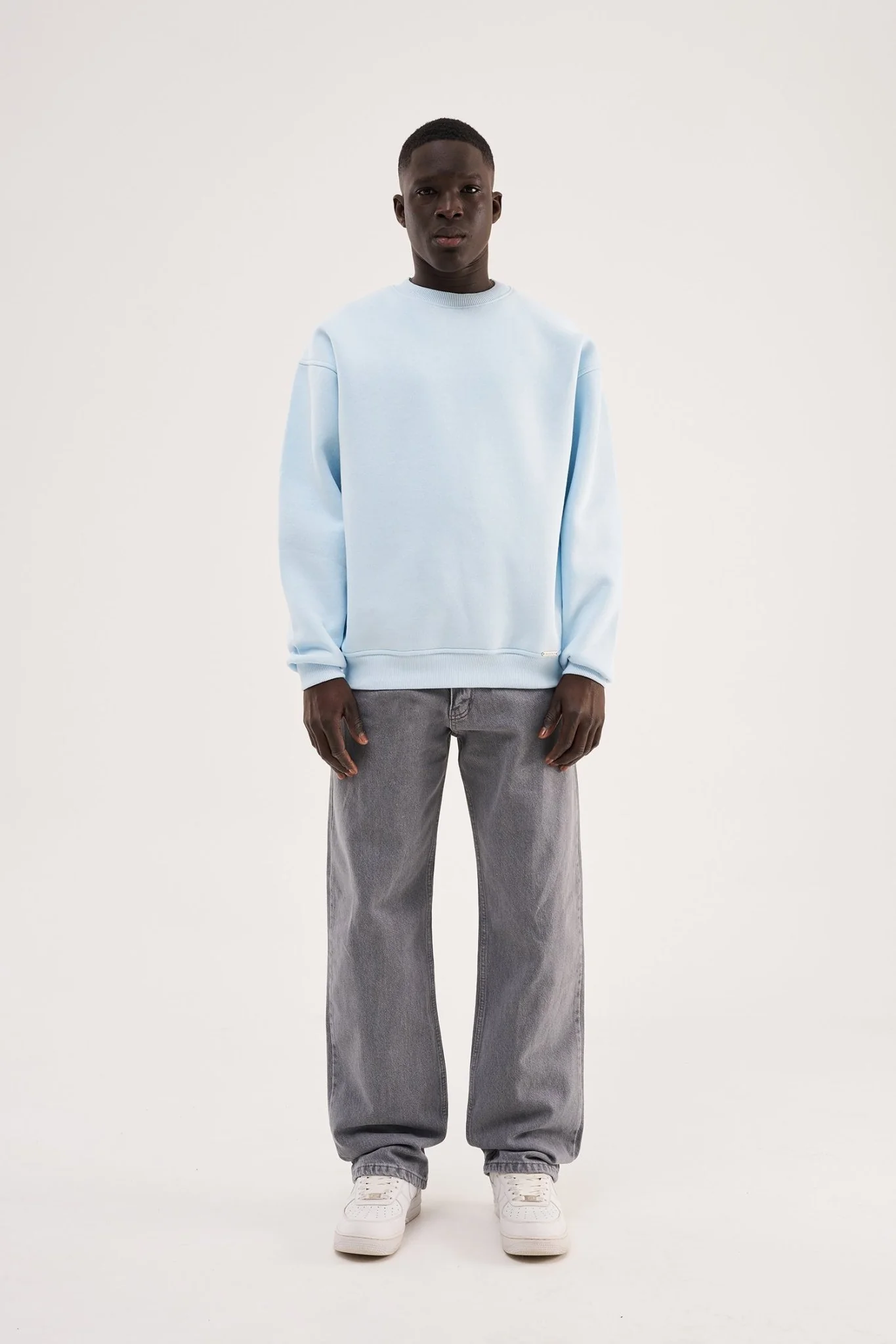 Erkek Relaxed Baggy Jean Pantolon Asit Gri - Image 5