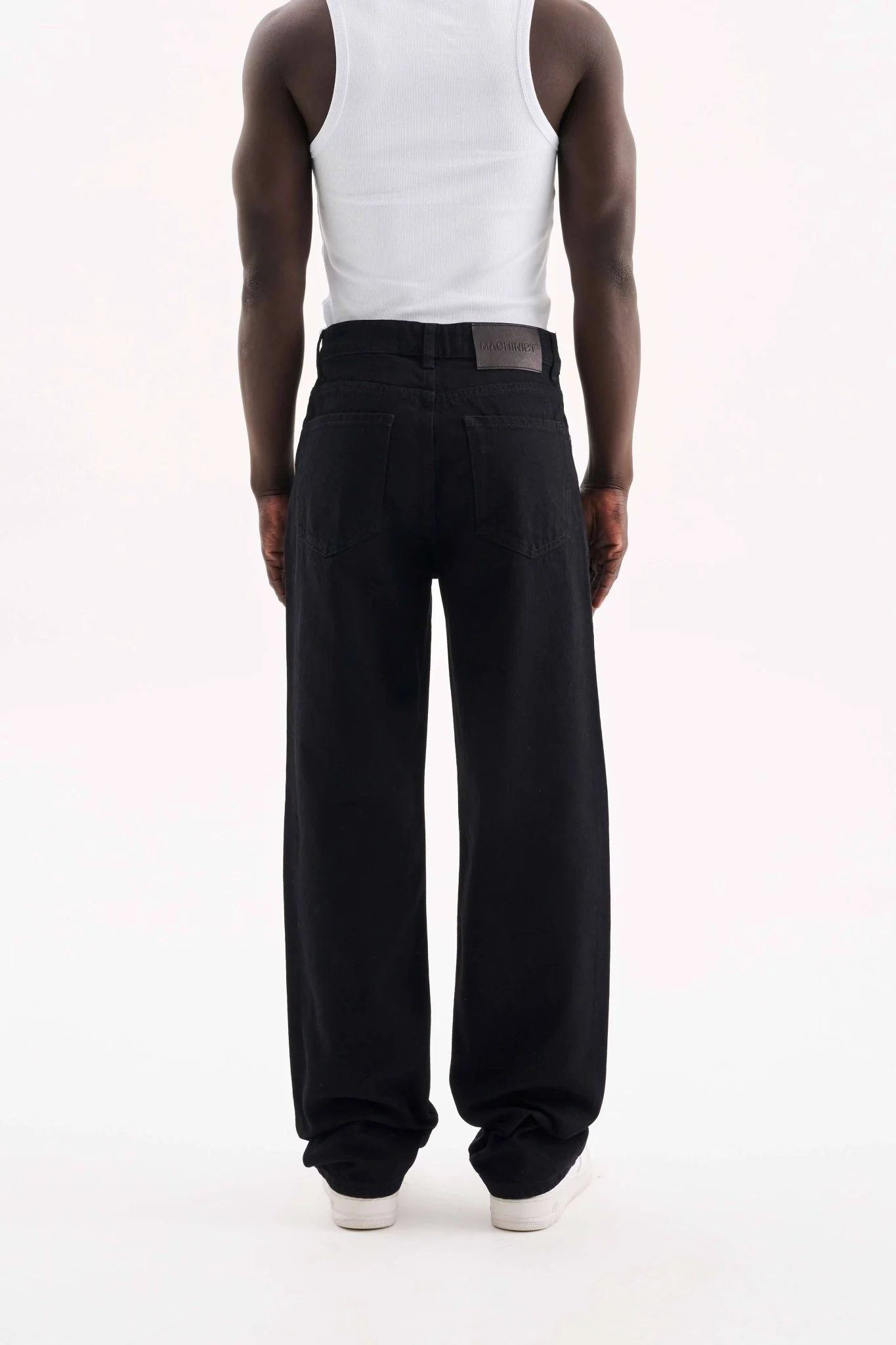 Erkek Relaxed Baggy Jean Pantolon Efektli Siyah - Image 4