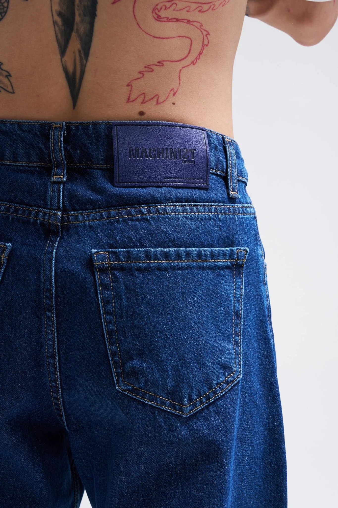 Erkek Relaxed Baggy Jean Pantolon Koyu Mavi - Image 11