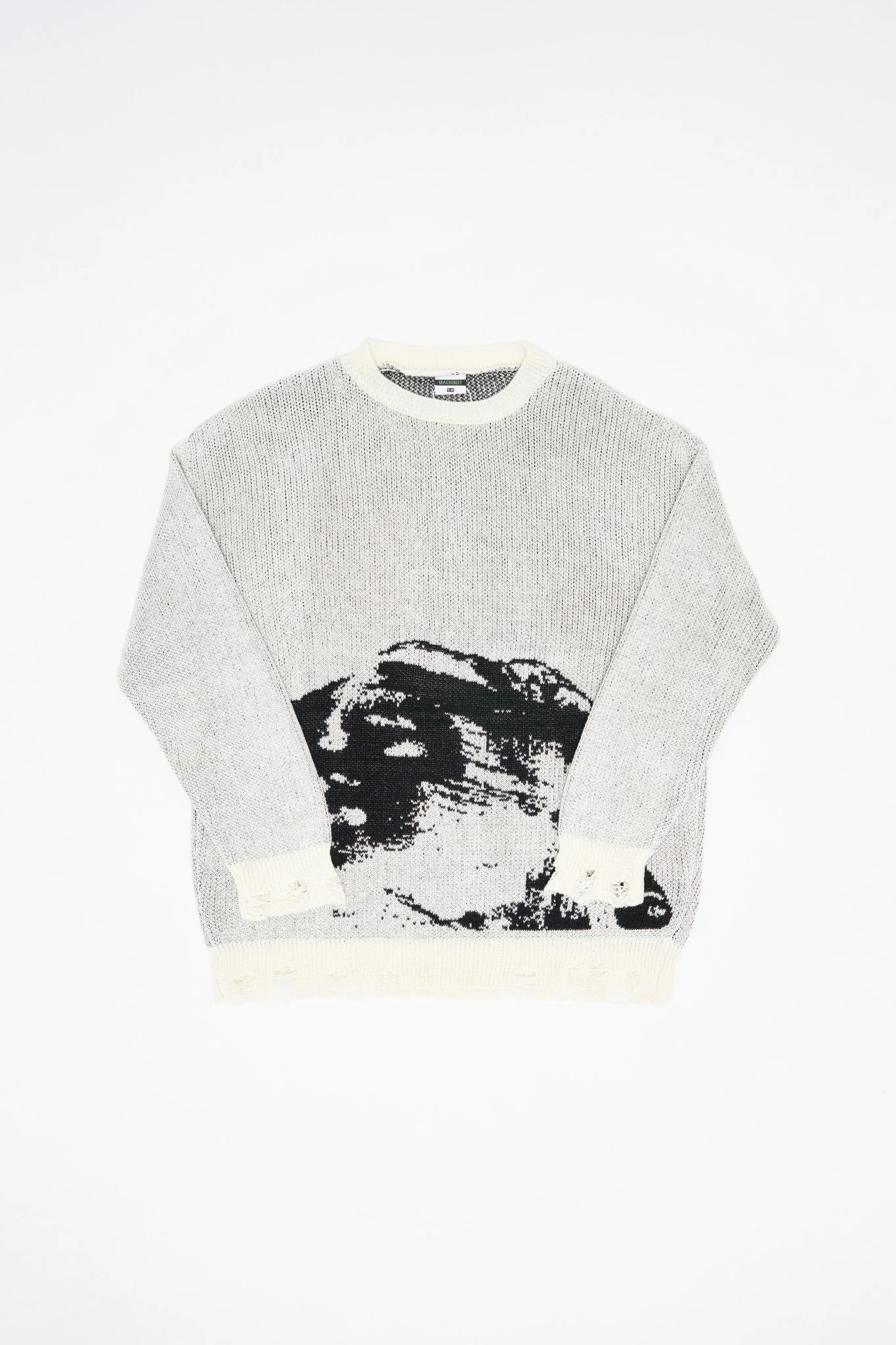 Erkek Silhouette Pattern Kazak Ekru - Image 7