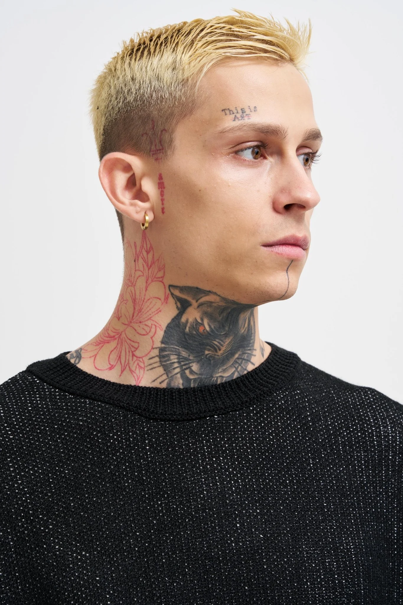 Erkek Silhouette Pattern Kazak Siyah - Image 3