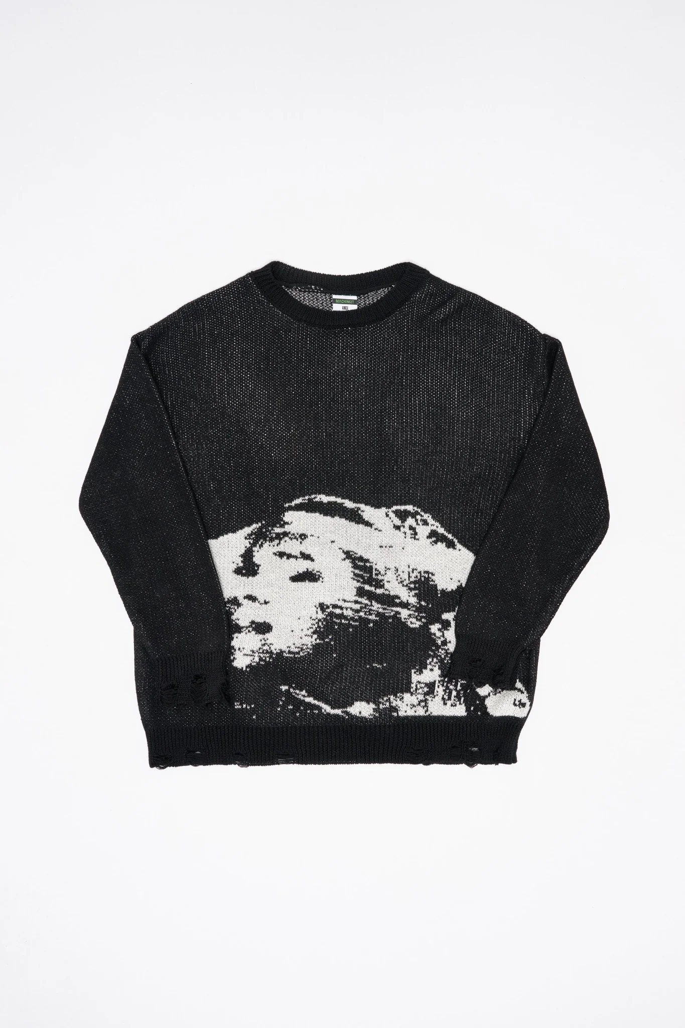 Erkek Silhouette Pattern Kazak Siyah - Image 7