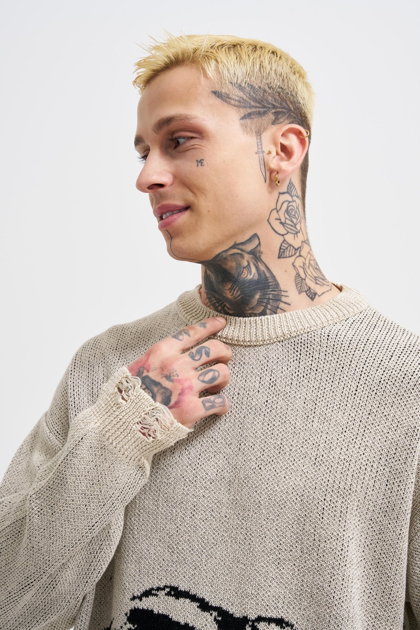 Erkek Silhouette Pattern Kazak Taş - Image 3