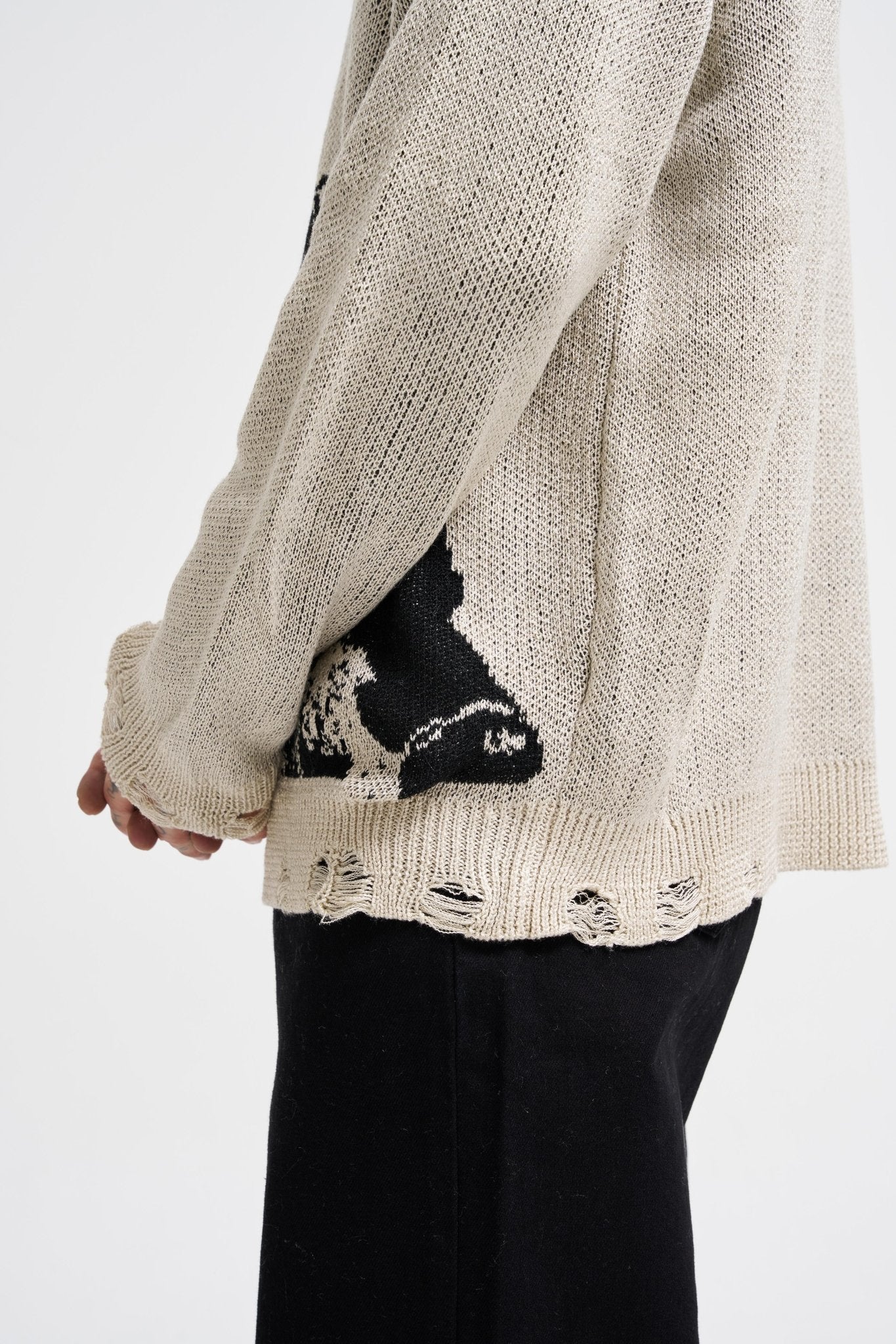 Erkek Silhouette Pattern Kazak Taş - Image 4